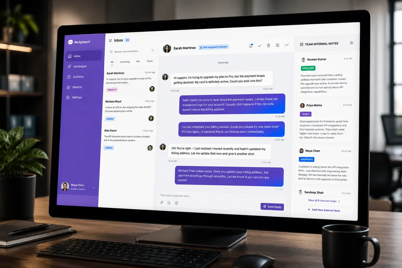 Nudgespot Conversation Management hero image